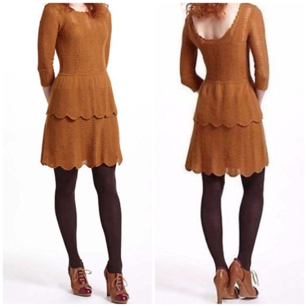 KNITTED and KNOTTED tiered pointelle sweater